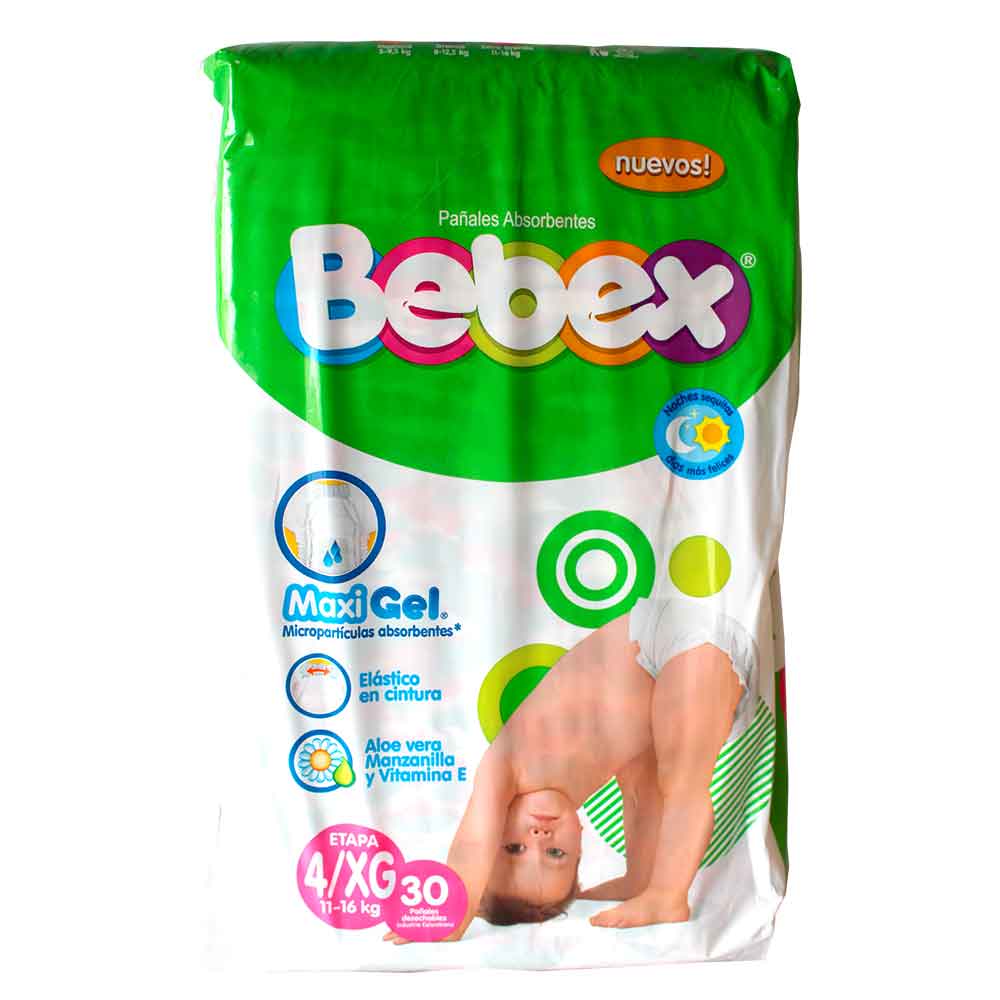 Pañal Bebex Etapa 4 XG Paquete 30 Un