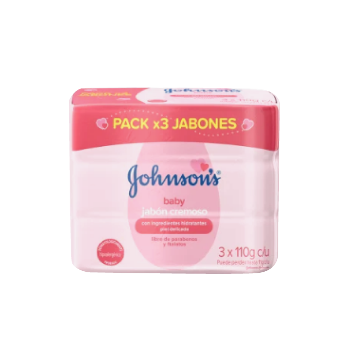 Jabón Johnsons Baby Humectante Display x 3 Un x 110 gr