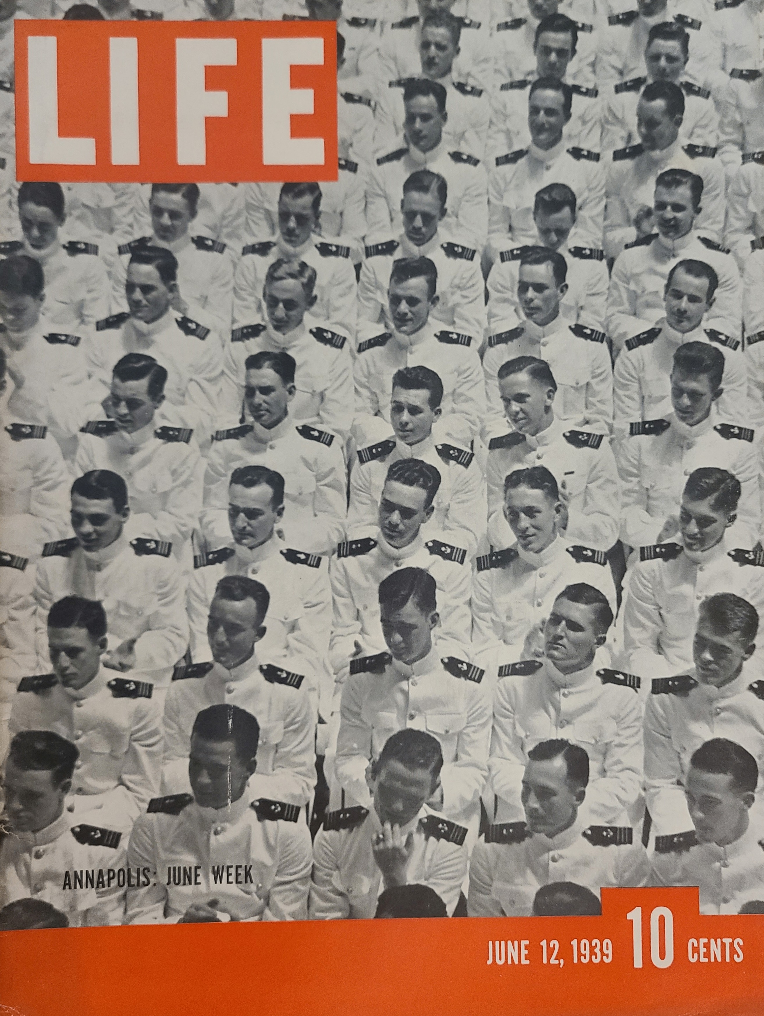 LIFE Magazine with Graduatiing Class of  Annapolis on the cover - June 12, 1939