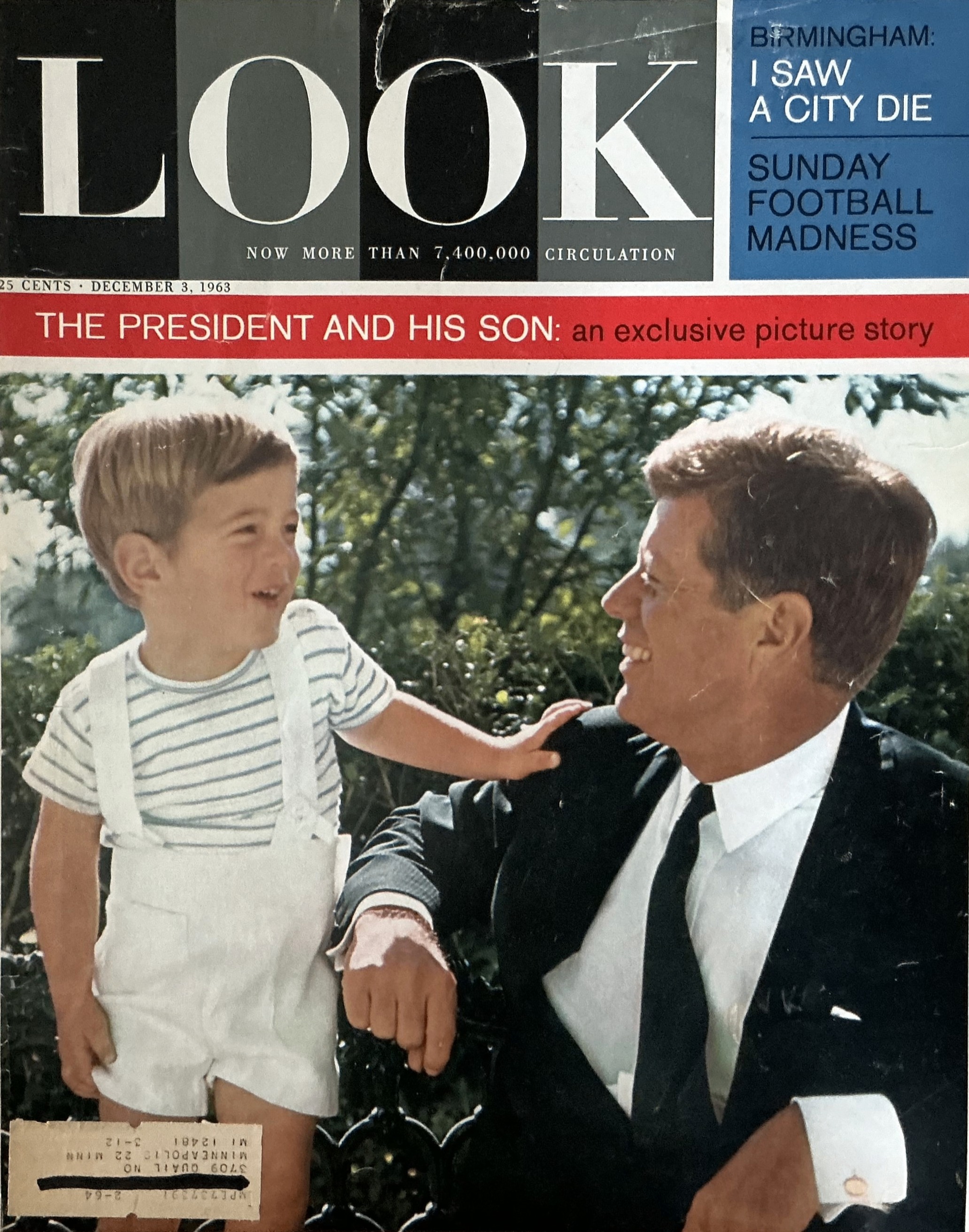 LOOK - THE PRESIDENT AND HIS SON - John F. Kennedy - December 2nd, 1962