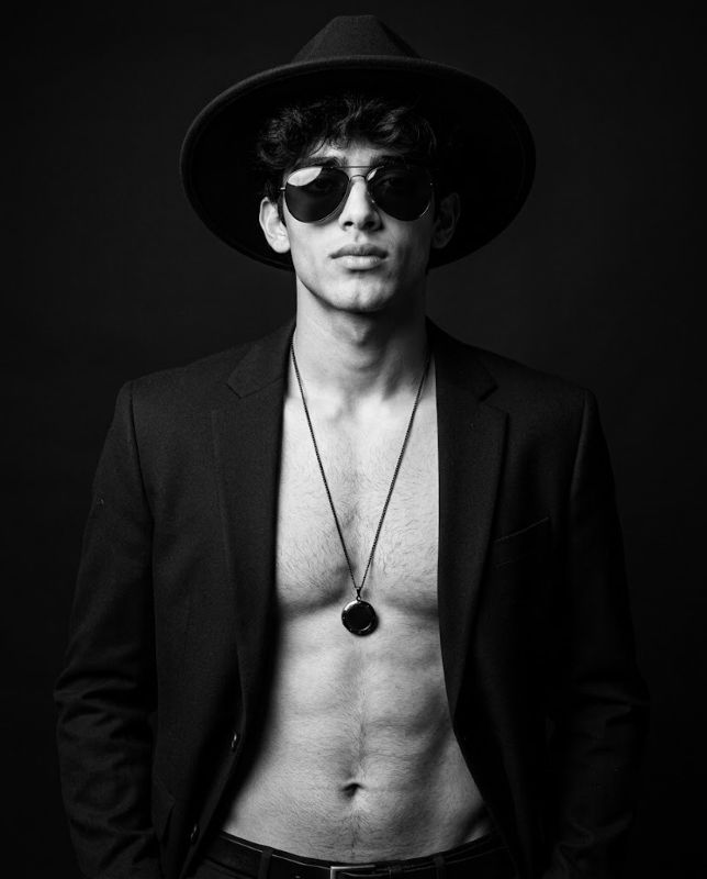 Handsome Stylish Boy Studio Portrait Prompt