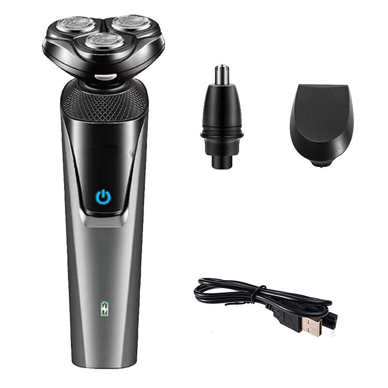 Electric Shaver Mens Razor Rotary Waterproof Pop-Up Beard Trimmer Wet Dry Cordless Nose Hair Clipper Barber Shaving Machine — view 4