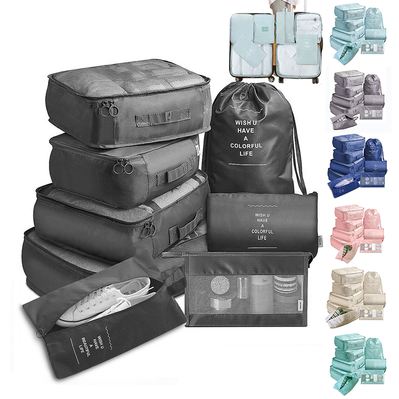 8-piece Set Luggage Divider Bag Travel Storage Clothes Underwear Shoes Organizer Packing Cube Bag — view 3