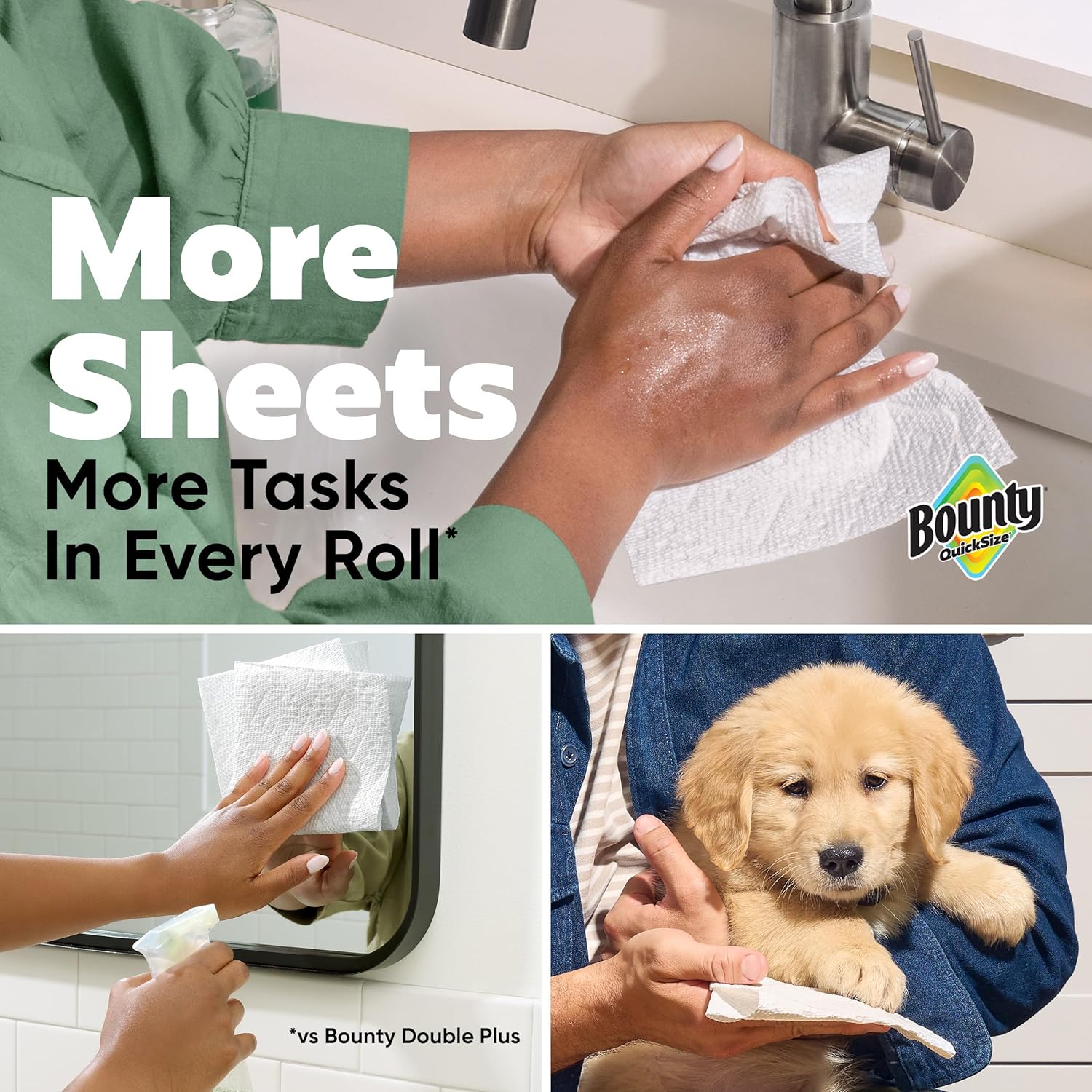 Bounty Quick Size Paper Towels, White, 16 Family Rolls (Equals 40 Regular Rolls), 2-Ply — view 4