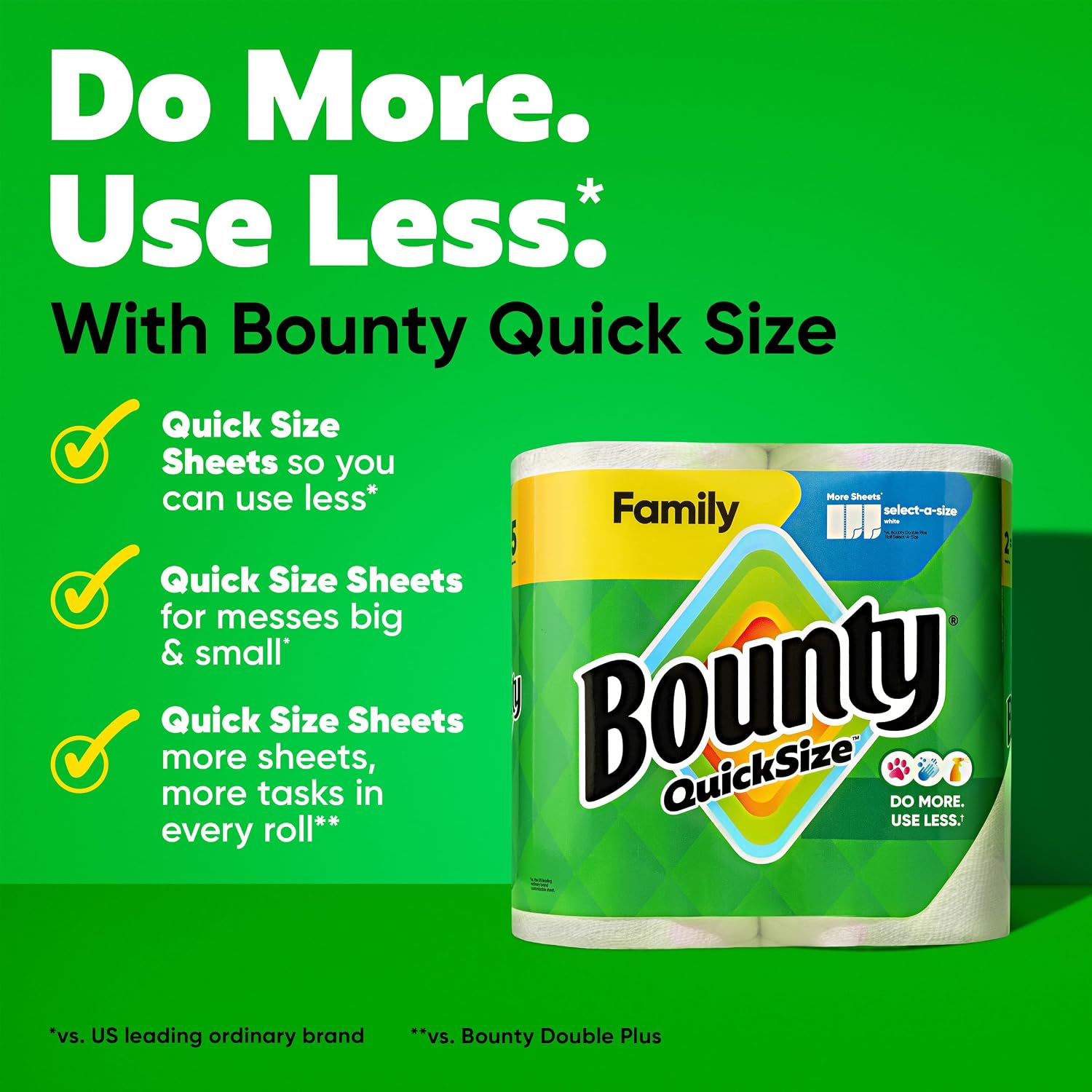 Bounty Quick Size Paper Towels, White, 16 Family Rolls (Equals 40 Regular Rolls), 2-Ply — view 5