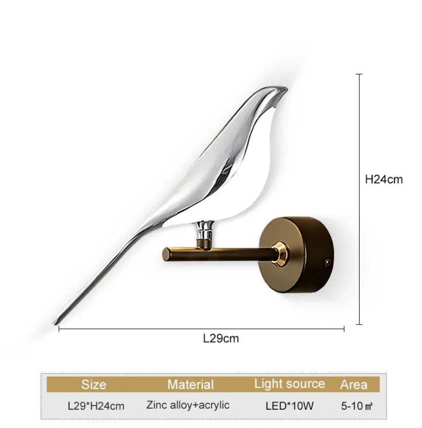 Golden Bird LED Wall Lights Parlor Bar Creative Wall Lamps Novelty Sconces Bedroom Bedside Lamp Living Room Decoration — view 8
