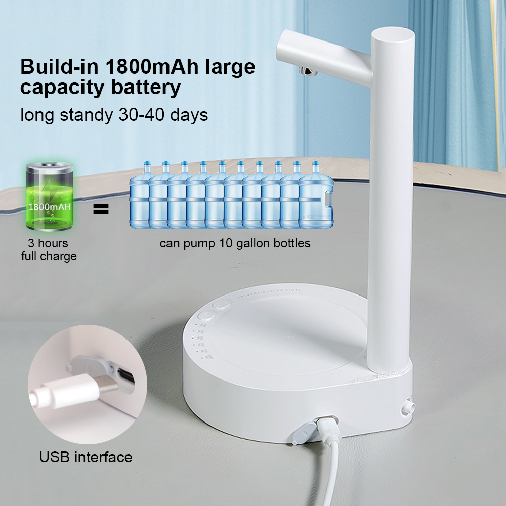 Desk Dispenser Electric Water Gallon Automatic Water Bottle Dispenser Rechargeable Water Dispenser — view 5