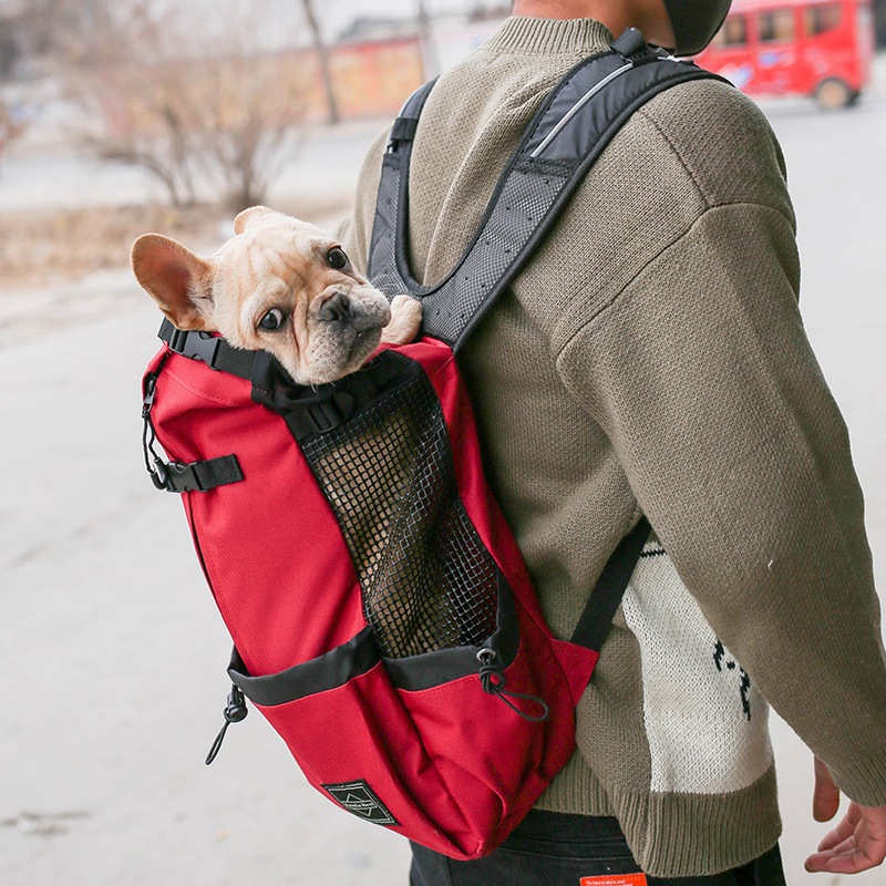 Pet Dog Carrier Bag Carrier For Dogs Backpack Out Double Shoulder Portable Travel Backpack Outdoor Dog Carrier Bag Travel — view 4