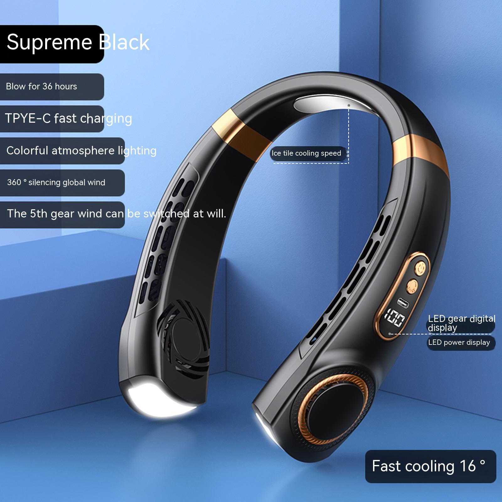 Portable Mute Multifunctional Hanging Neck Fan - Hands-Free Personal Cooling Device For Travel And Outdoor Activities — view 7