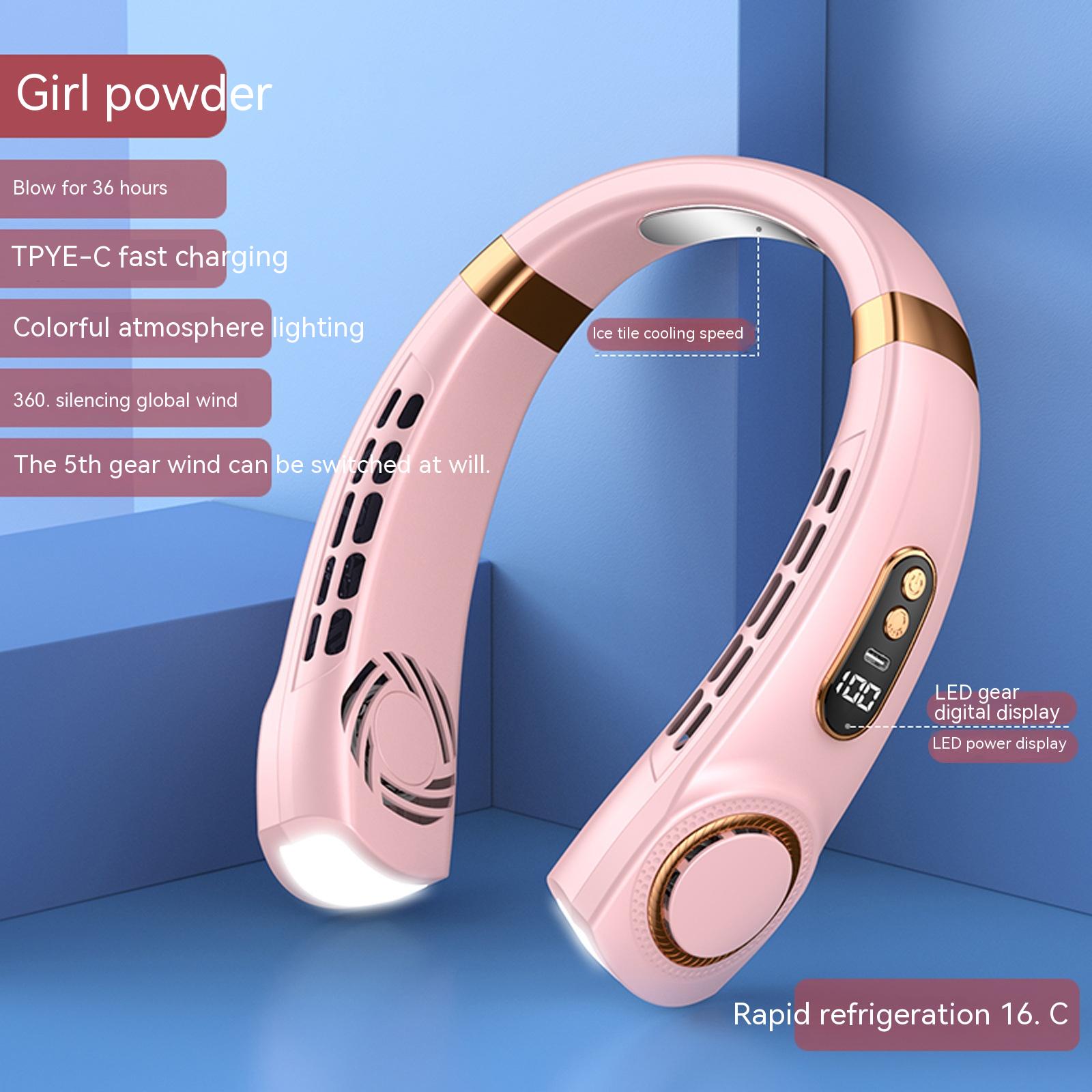 Portable Mute Multifunctional Hanging Neck Fan - Hands-Free Personal Cooling Device For Travel And Outdoor Activities — view 8