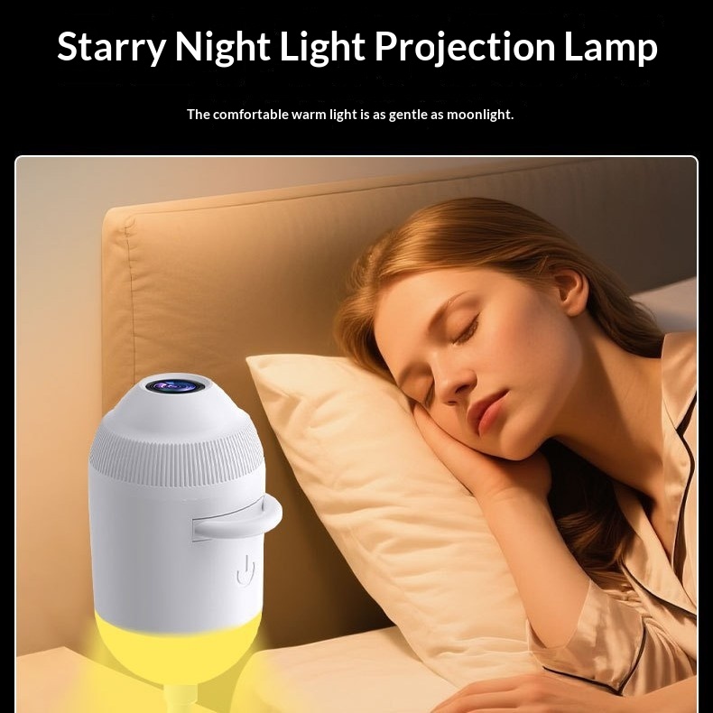 Starry Night Light Projector - Bedroom Ambiance Galaxy Star Projection Lamp for Romantic Ceiling Decor — view 4