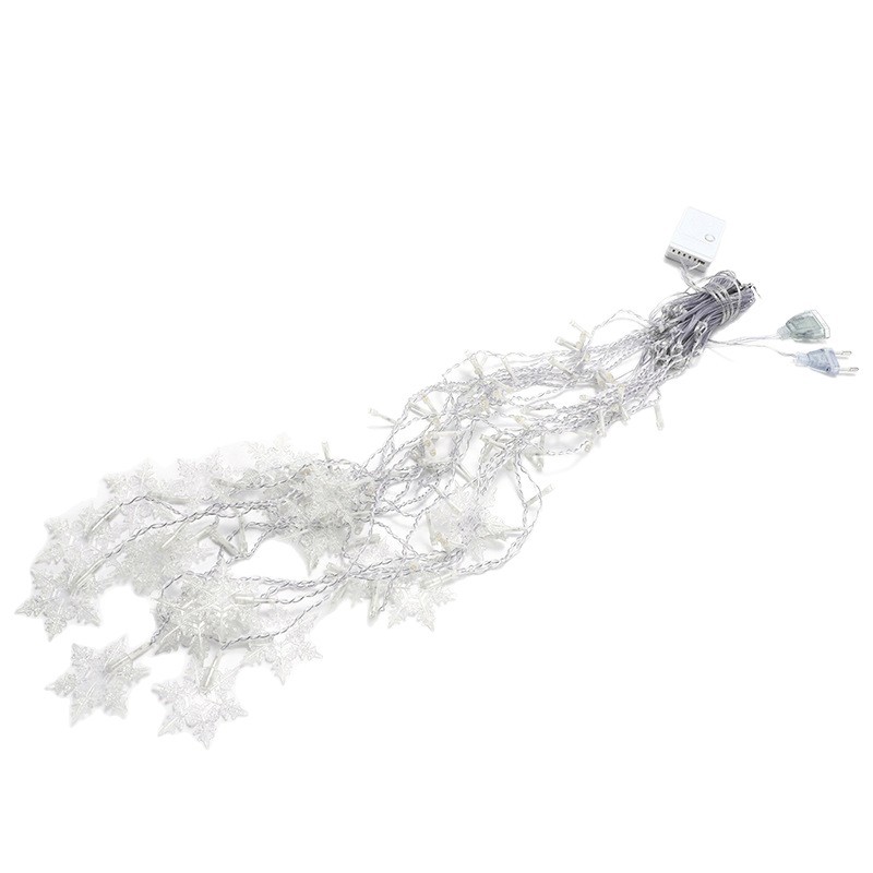 LED Snowflake Curtain Icicle Lights Christmas Decorative Lights Solar String Lights — view 8