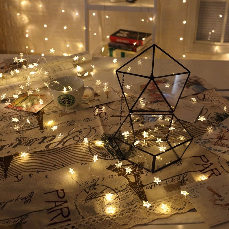 Newsoo copper line star lights LED lights flashing lights string lights star girl heart room dormitory layout decoration — view 3