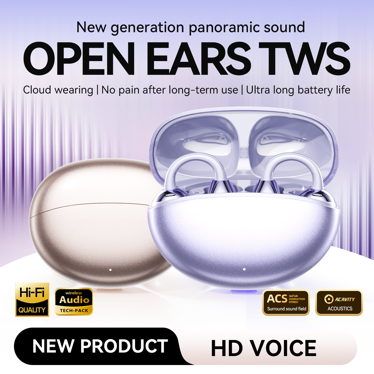2025 New GL8 Selected Earphones High Beauty Earclip Type Wireless Bluetooth Earphones