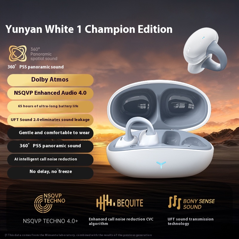 Wireless Earphones With Bone Conduction Ear Clip Design — view 6