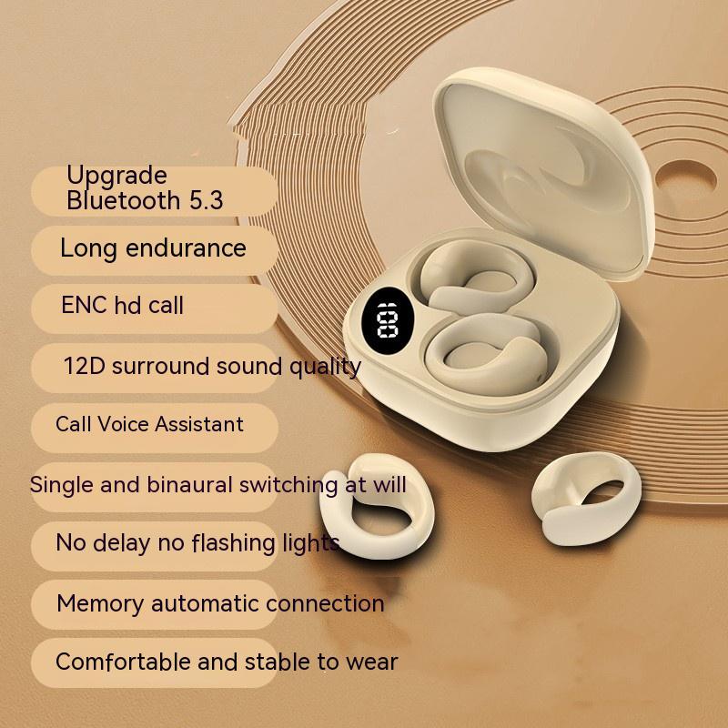 Private LED Digital Display Earclip Bluetooth Earphones — view 3