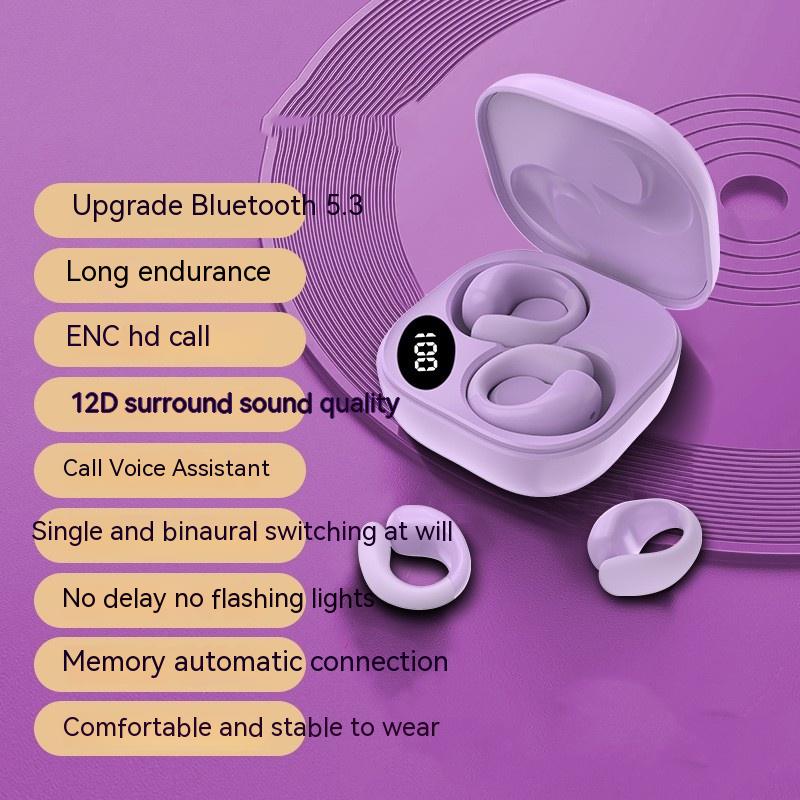 Private LED Digital Display Earclip Bluetooth Earphones — view 4
