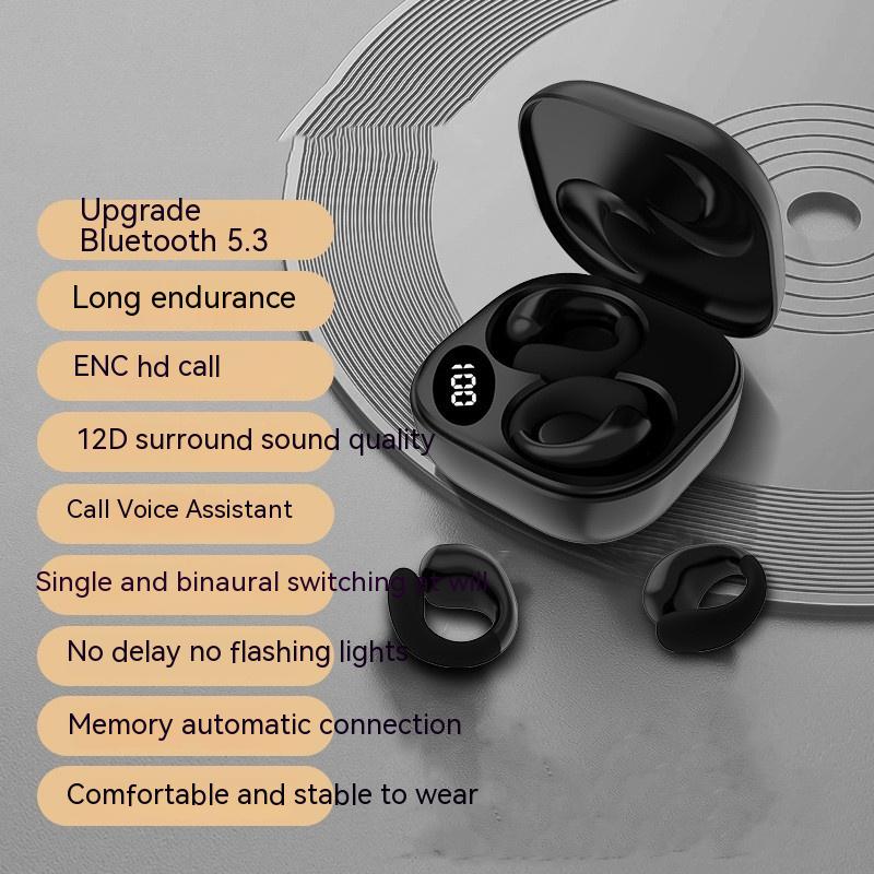 Private LED Digital Display Earclip Bluetooth Earphones — view 5