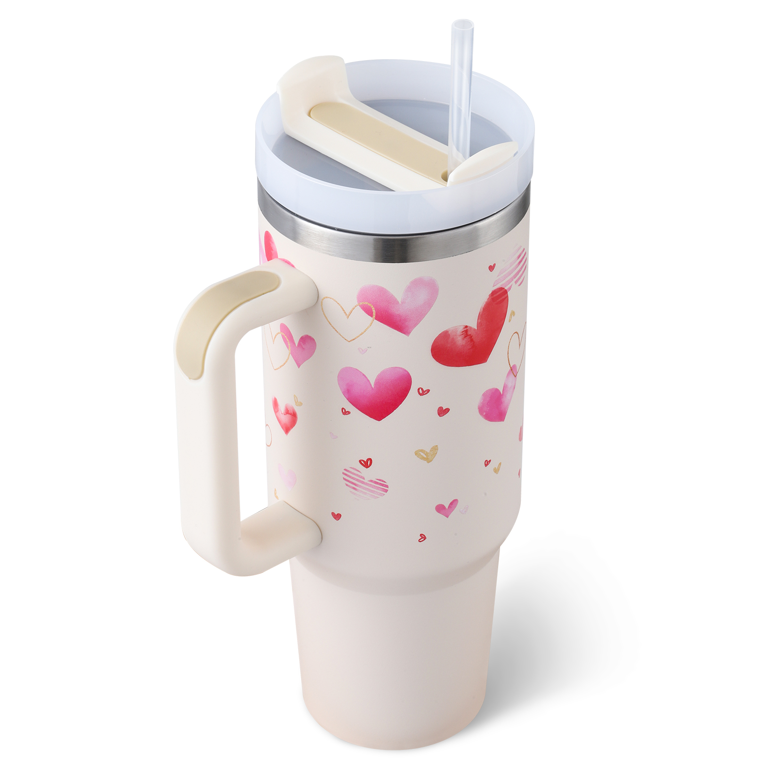 Nexa 40 oz Insulated Tumbler with Handle and Straw, Stainless Steel Travel Mug, Spill-Proof Lid — view 5