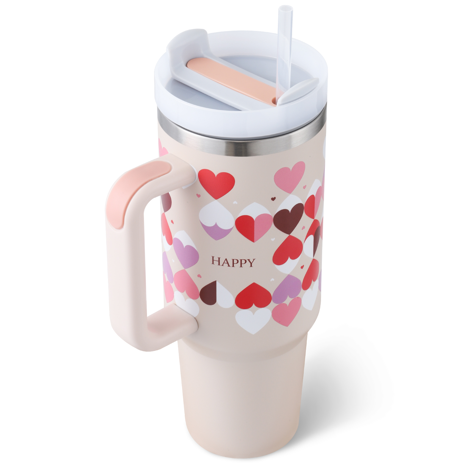 Nexa 40 oz Insulated Tumbler with Handle and Straw, Stainless Steel Travel Mug, Spill-Proof Lid — view 7