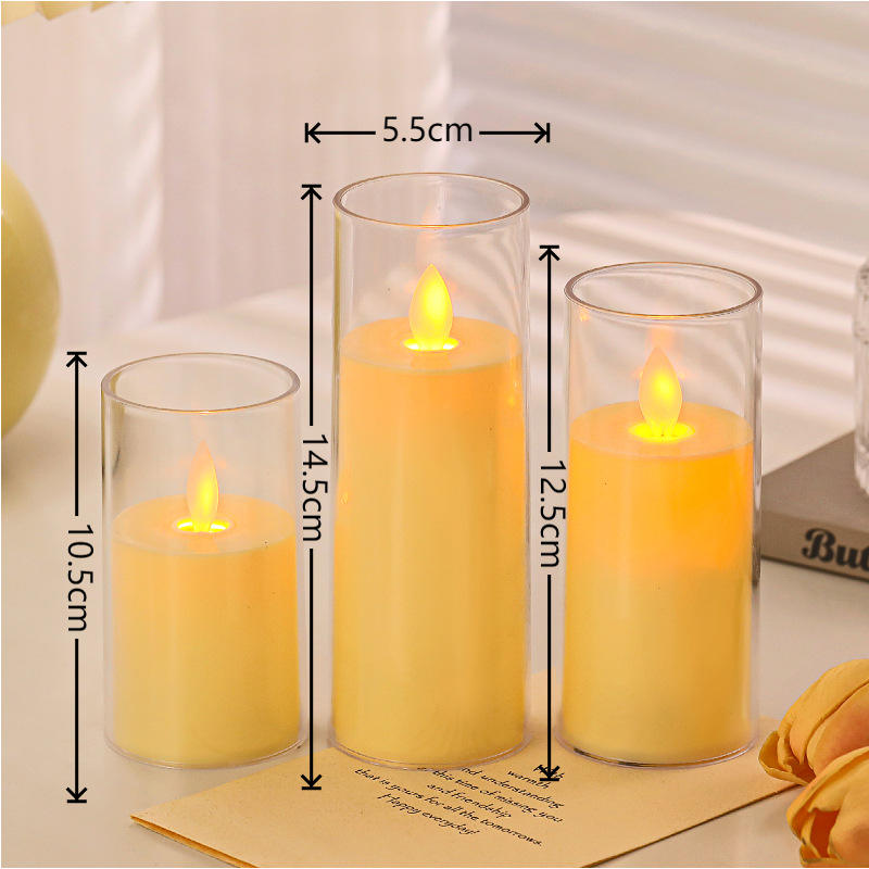 Simulated Acrylic Glass LED Night Light Cup Swinging Electronic Candle for Christmas Wedding Concert Party Decorations — view 2