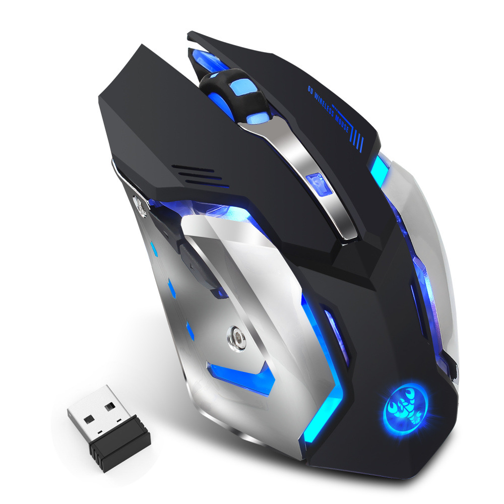 HXSJ new wireless mouse 2.4GPI gaming mouse glowing mouse — view 2