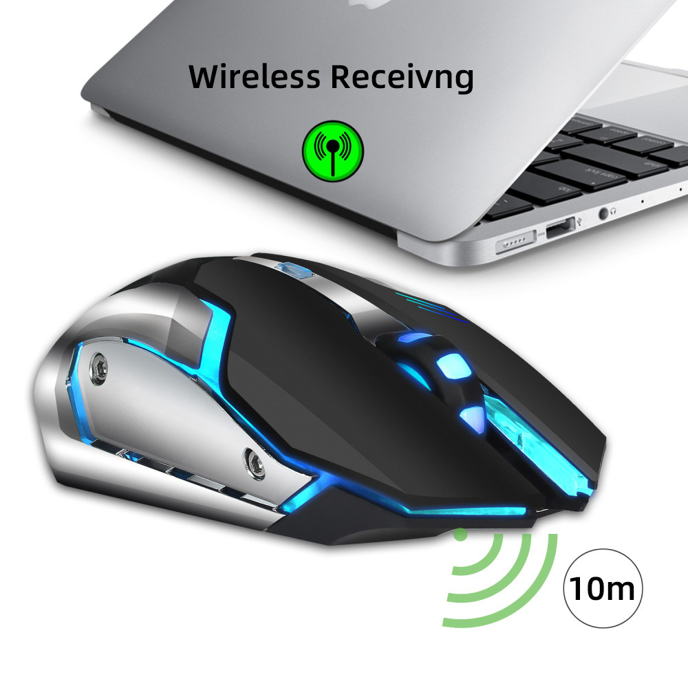 HXSJ new wireless mouse 2.4GPI gaming mouse glowing mouse — view 5