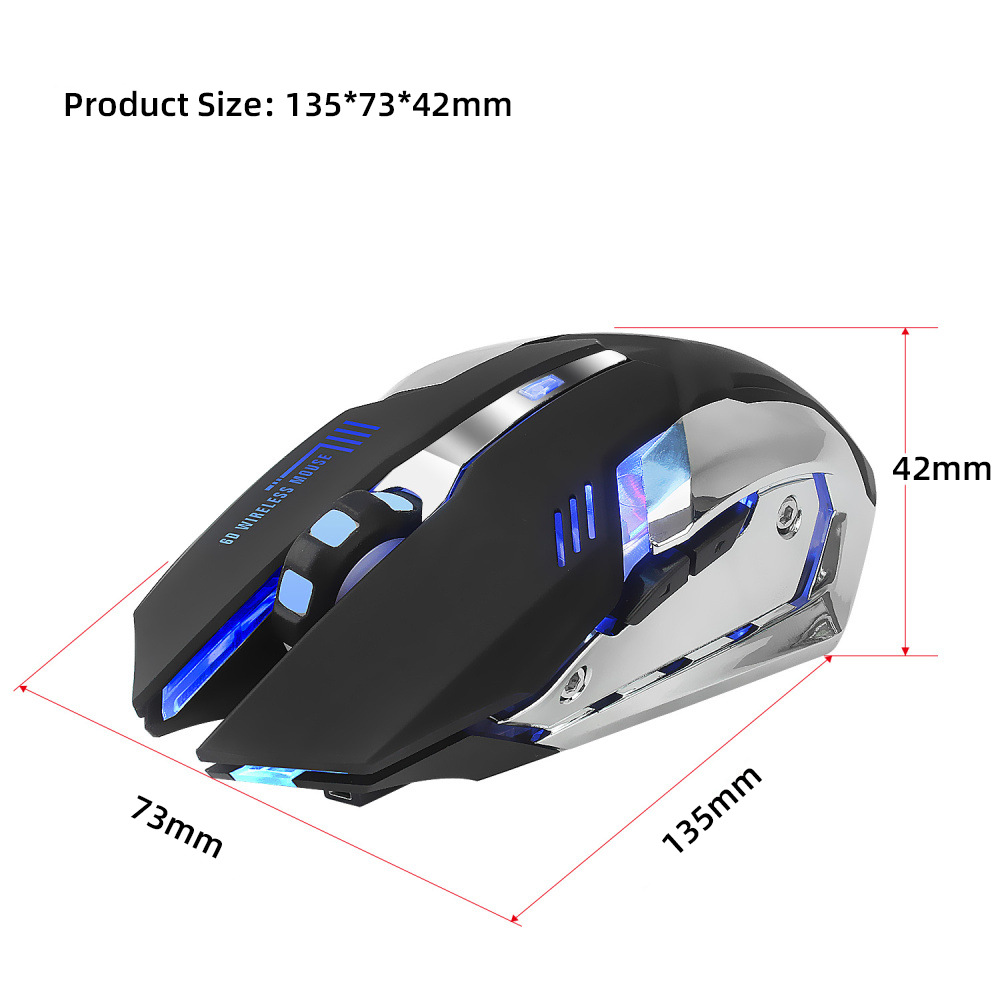 HXSJ new wireless mouse 2.4GPI gaming mouse glowing mouse — view 6