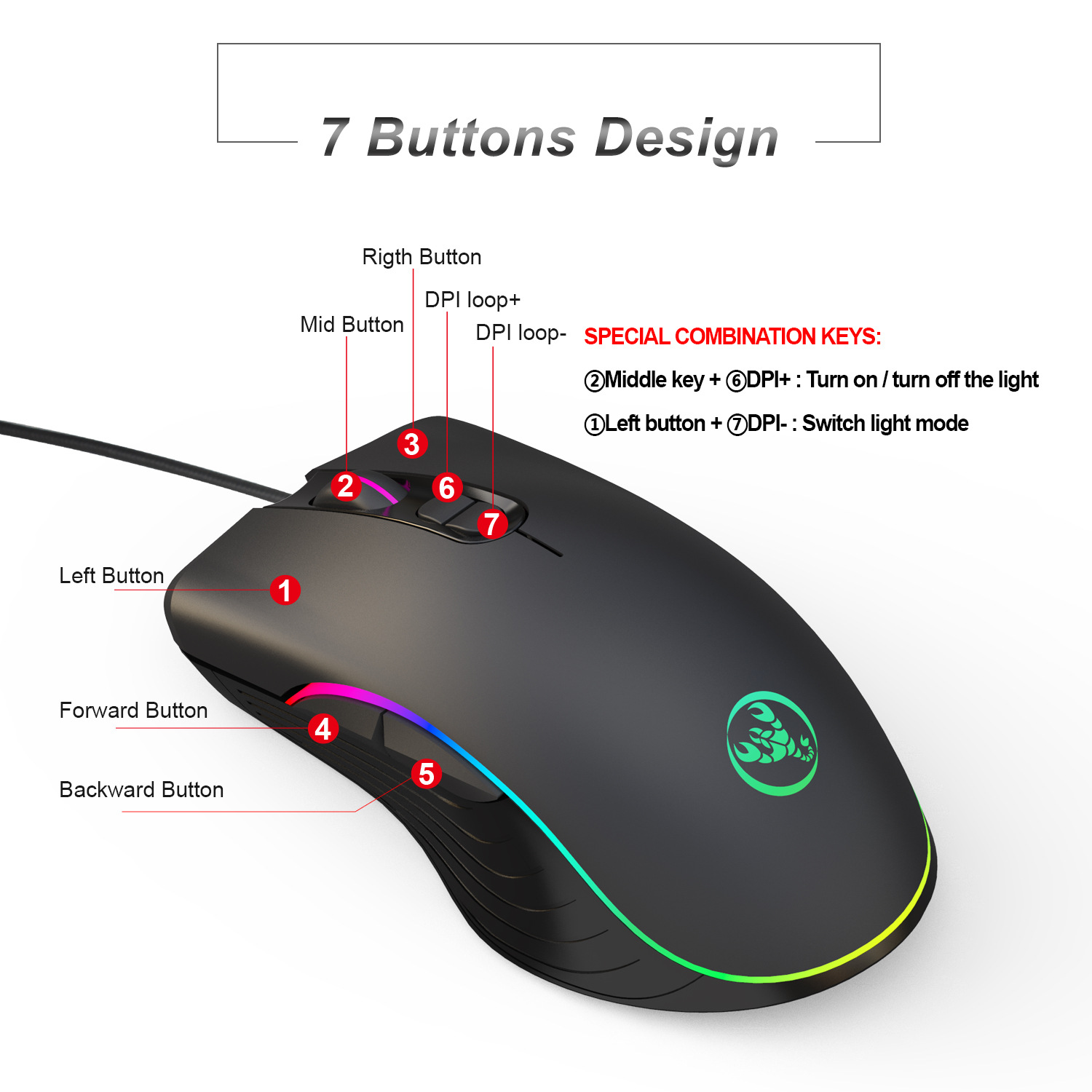 Glowing Gaming Mouse Gaming Wired Mouse — view 6