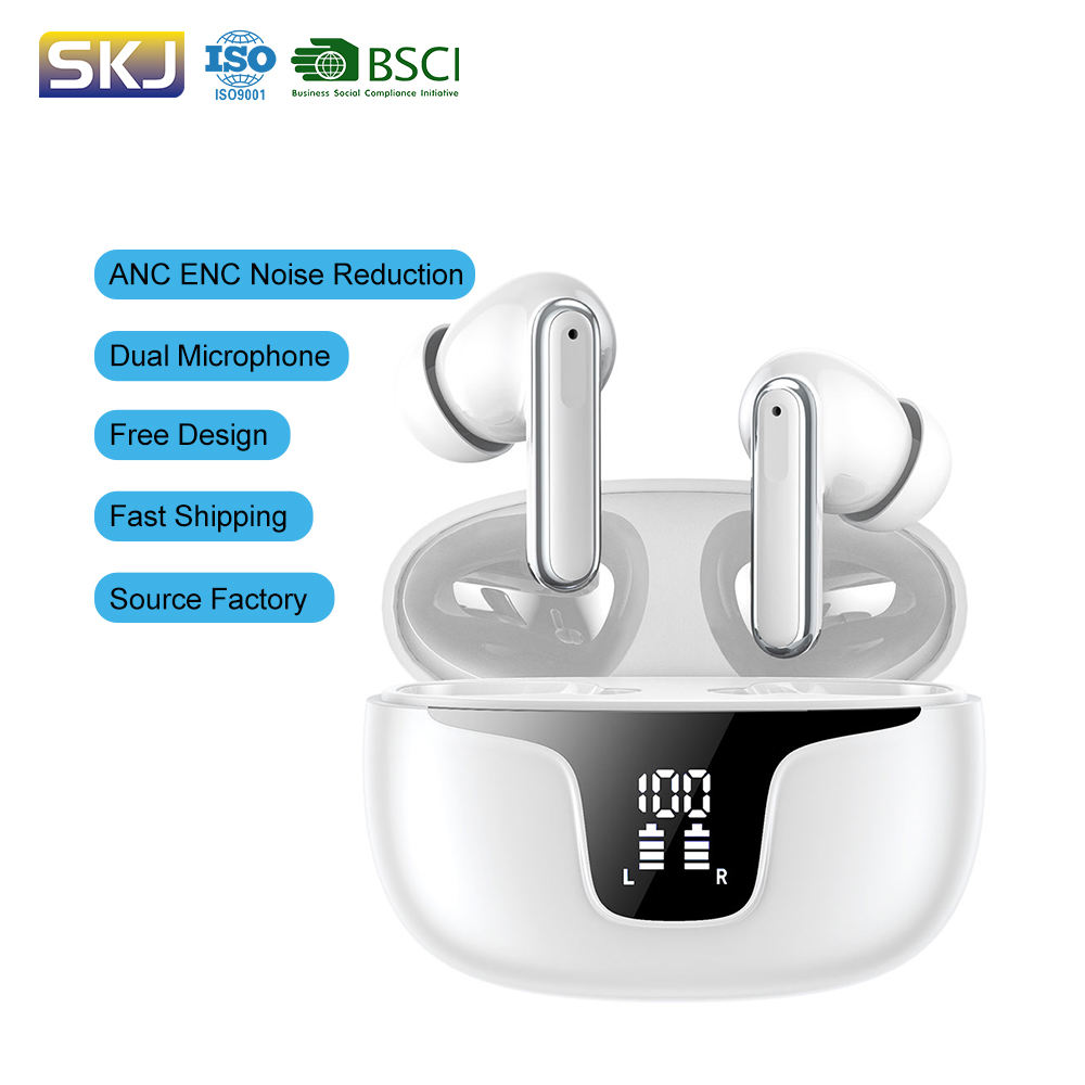 Tws Anc Wireless Headphones Silent Disco Wireless Headphones Noise Cancelling Earphones Outdoor Sports Headphones