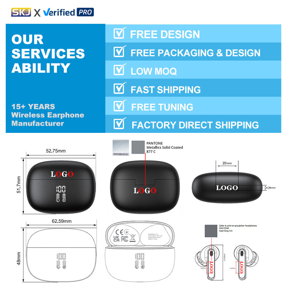 Tws Anc Wireless Headphones Silent Disco Wireless Headphones Noise Cancelling Earphones Outdoor Sports Headphones — view 3