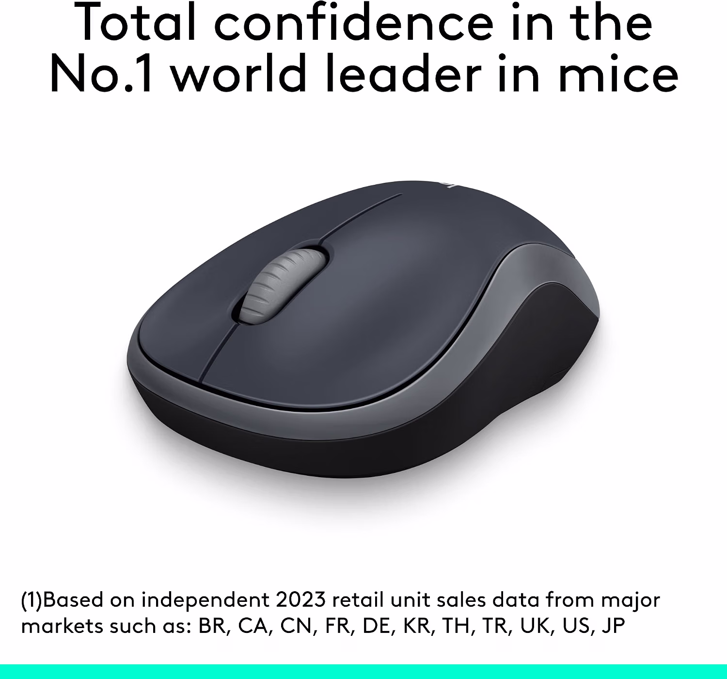Logitech M185 Compact Ambidextrous 2.4 GHz Wireless Mouse - Swift Grey — view 4