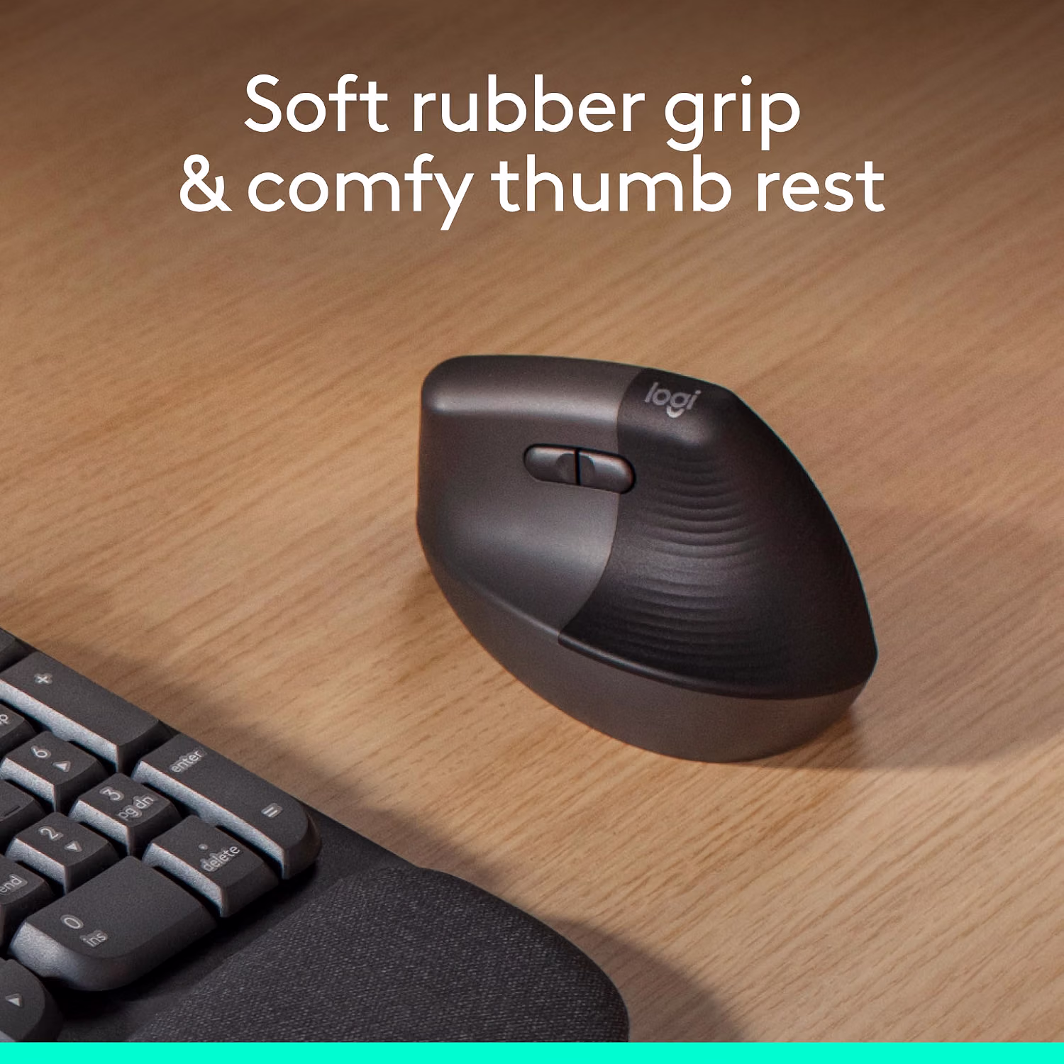Logitech Lift Vertical Ergonomic Wireless Mouse - Graphite — view 3