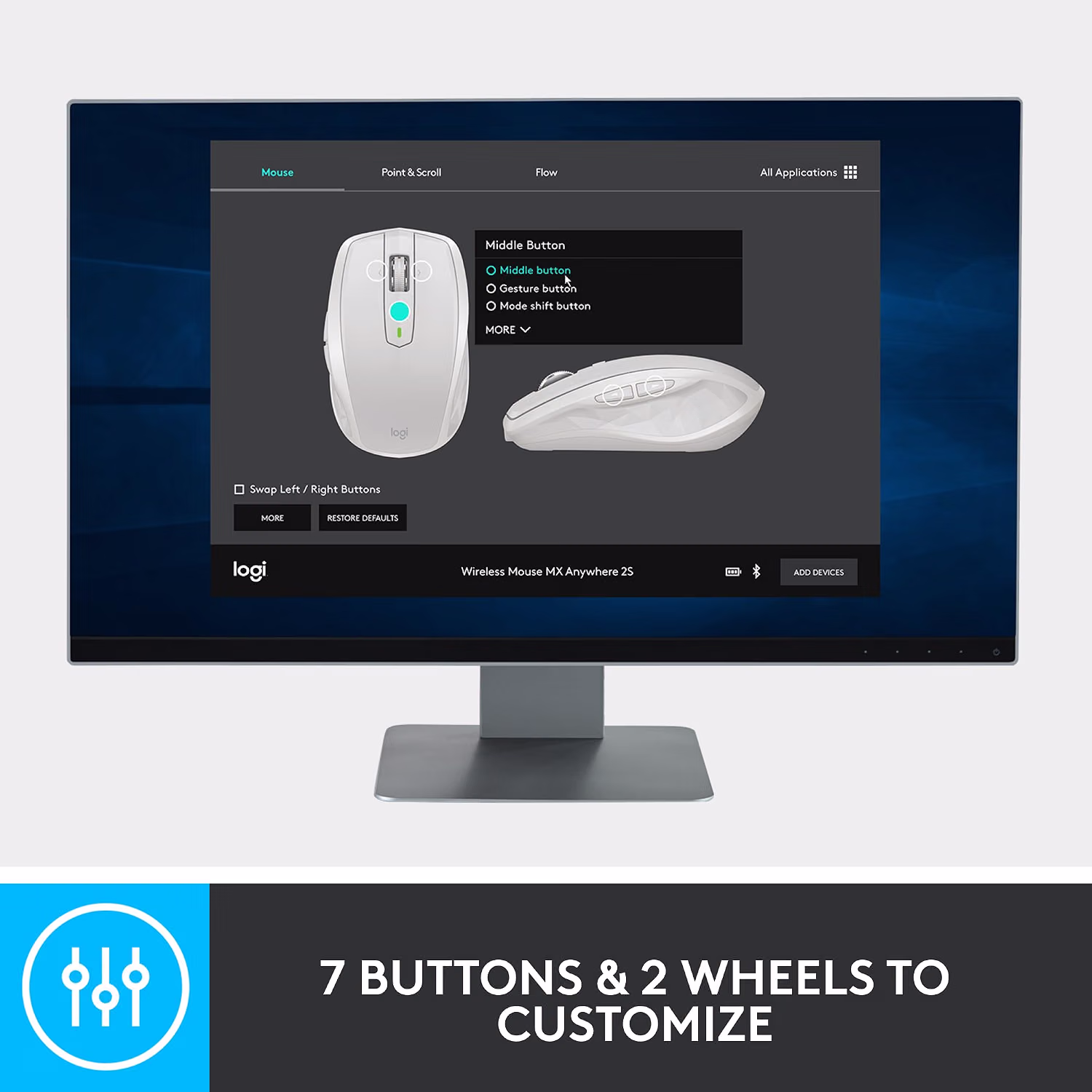 Logitech MX Anywhere 2S Bluetooth Edition Compact Wireless Mouse — view 4