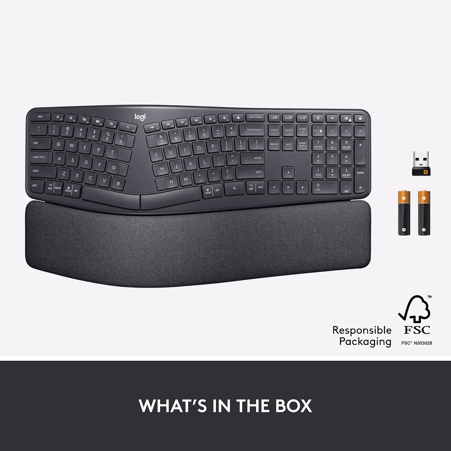 Logitech Ergo K860 Wireless Ergonomic Split Keyboard with Wrist Rest