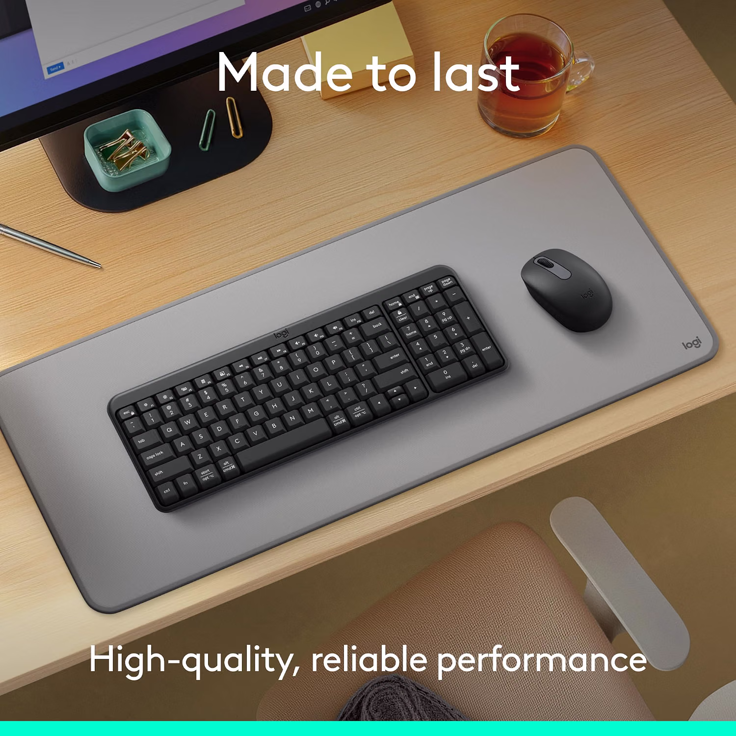 Logitech MK250 Wireless Bluetooth Keyboard and Mouse Combo - Graphite