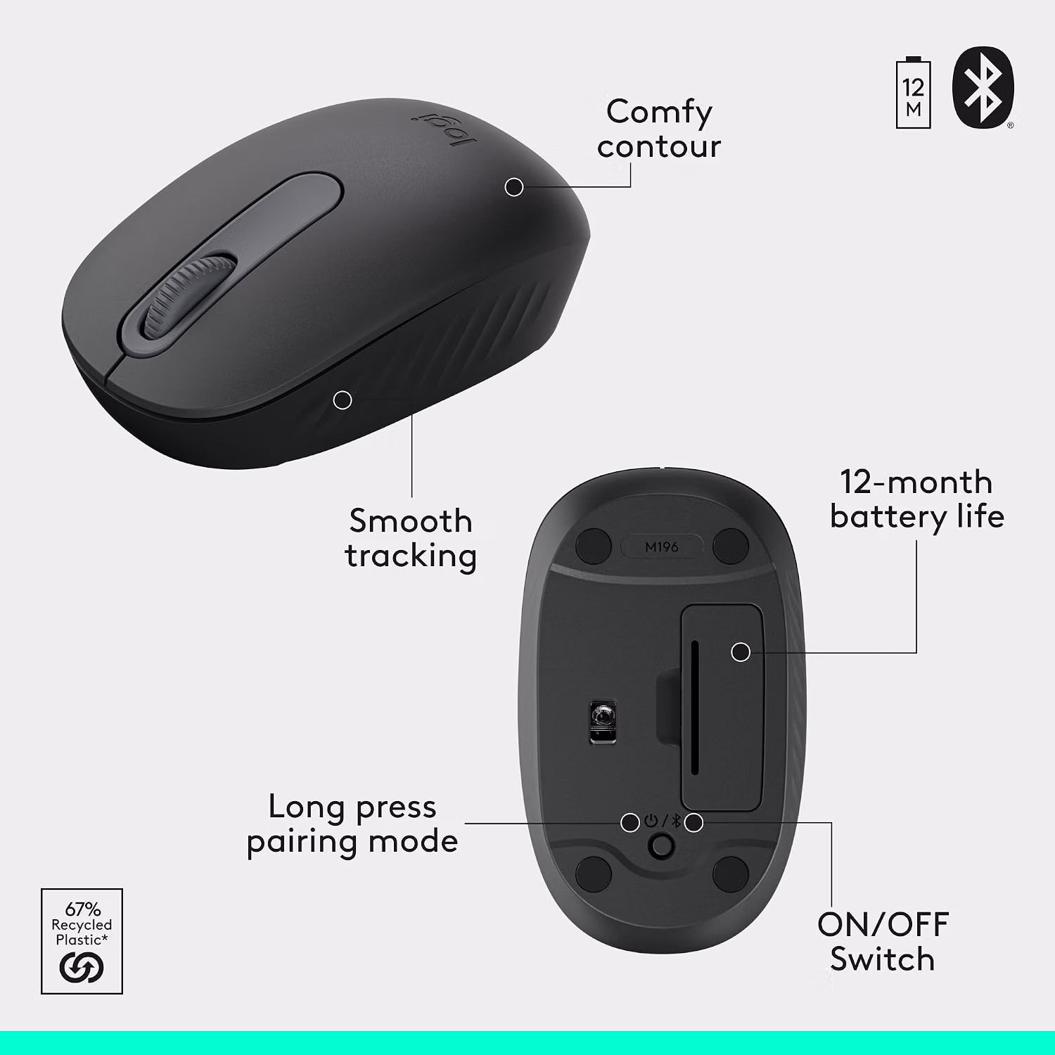 Logitech MK250 Wireless Bluetooth Keyboard and Mouse Combo - Graphite — view 5
