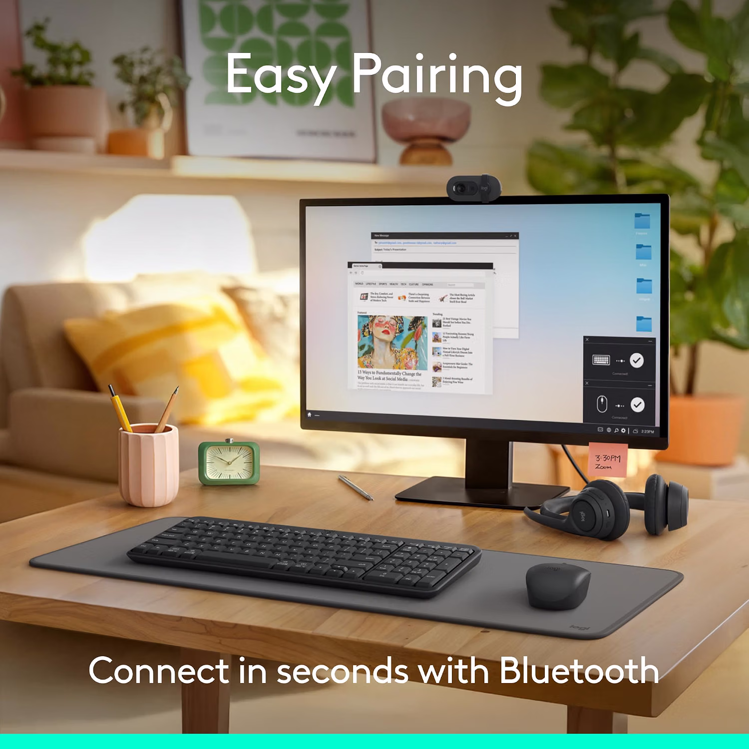 Logitech MK250 Wireless Bluetooth Keyboard and Mouse Combo - Graphite — view 7