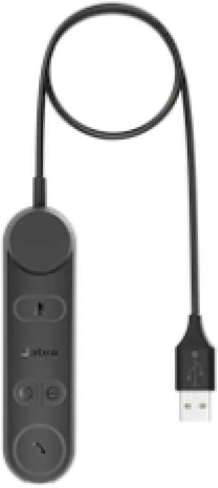 Jabra Engage 50 II Link Call Control Unit - USB-A Cable Engage 50 II Mono and Stereo USB-C Wired Headsets - Works with All Unified Communications Platforms Such as Zoom & Unify - Black