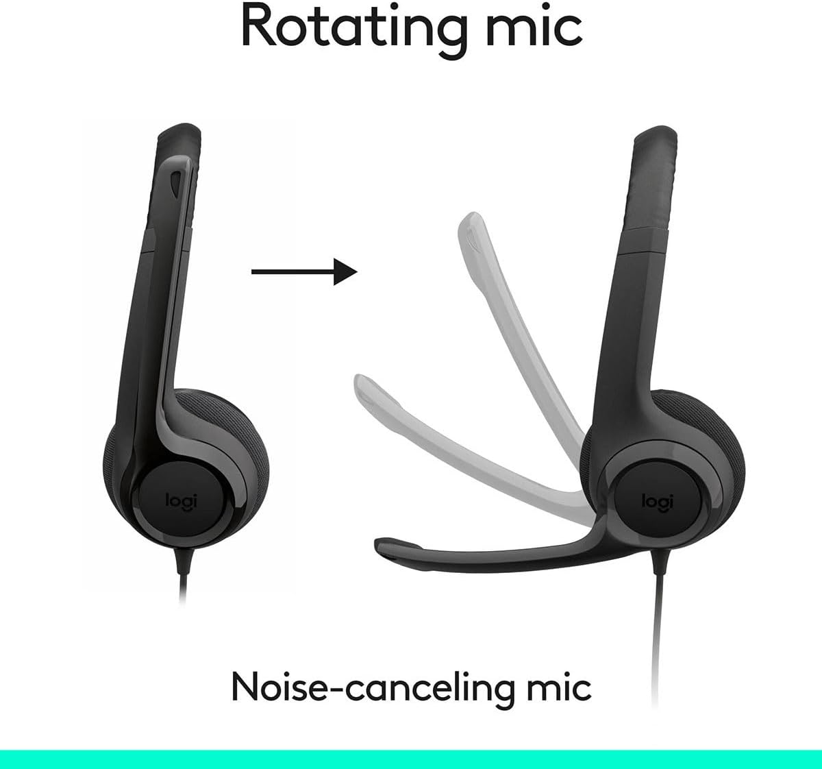 Logitech H390 Wired Headphones with Mic, USB Headset with Microphone for PC, Noise Cancelling Microphone — view 7