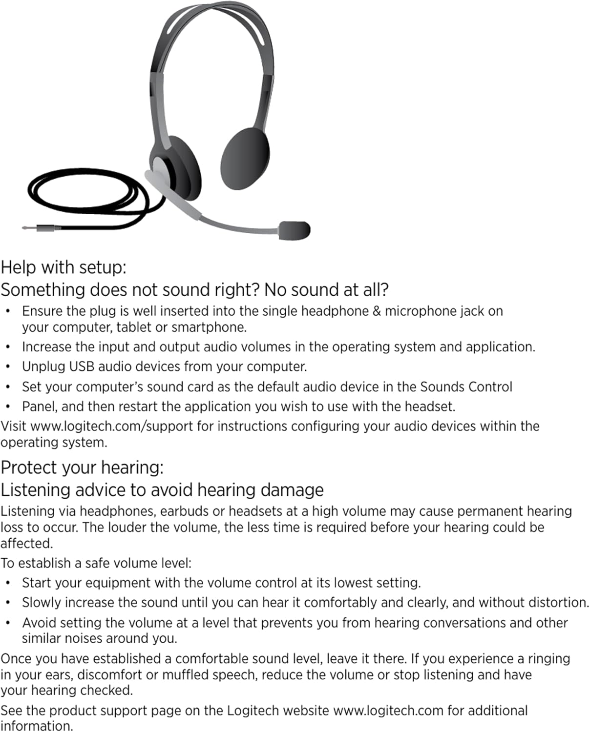 Logitech H111 Stereo Headset with 3.5 mm Audio Jack - Black — view 3