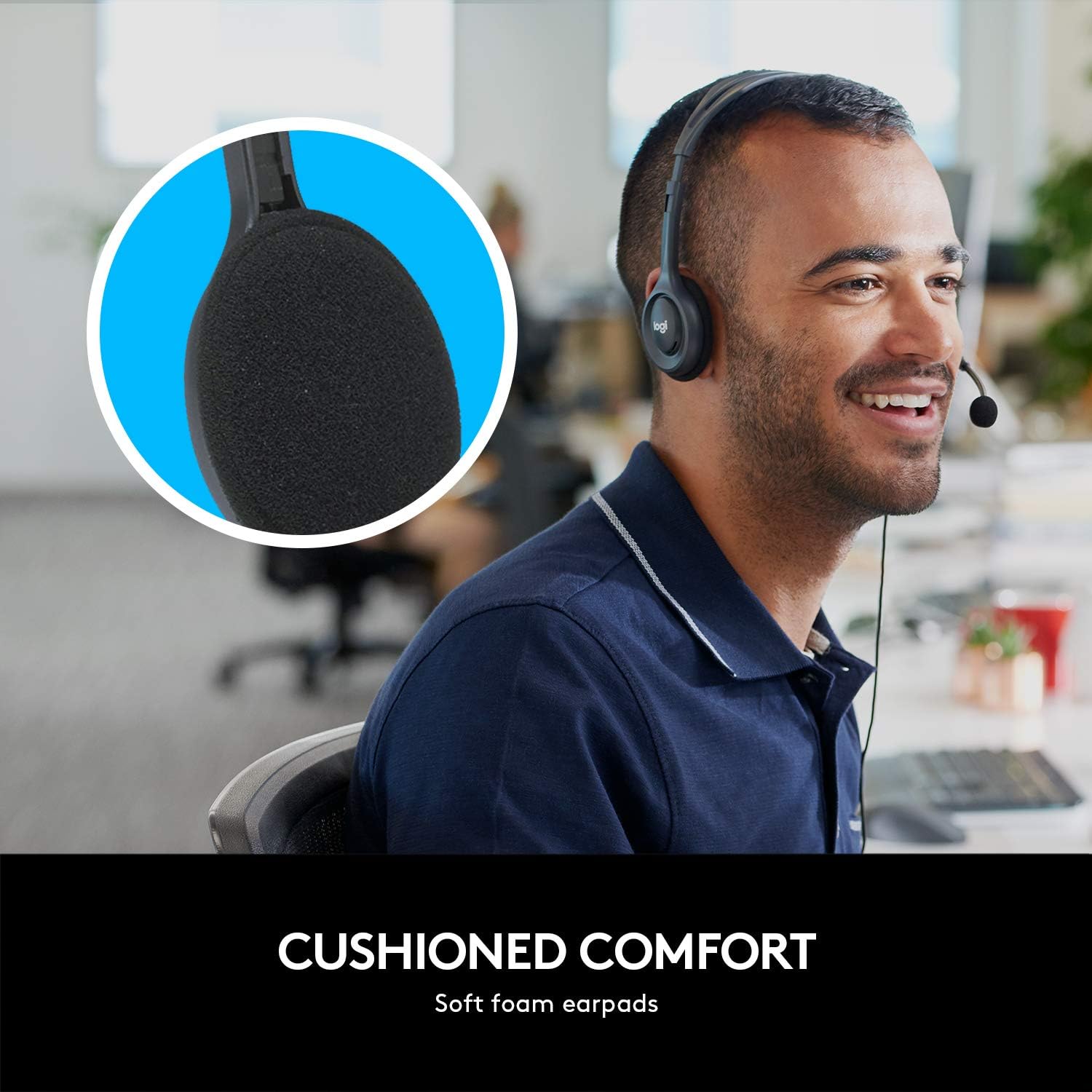 Logitech H111 Stereo Headset with 3.5 mm Audio Jack - Black — view 4