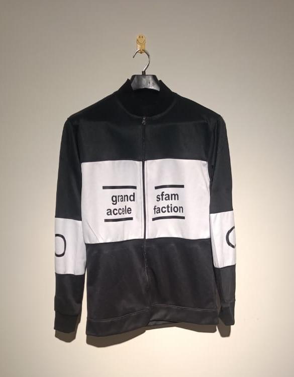Men's Printed Fleece Hooded Jacket MZ1069200078ABTR, Black and White Zipper Winter Wear — view 3