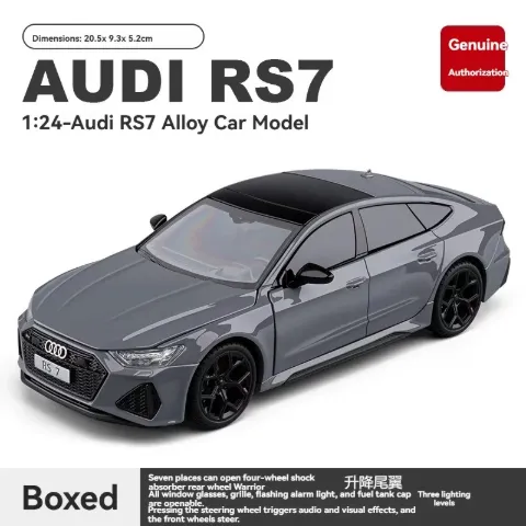 Audi RS7 1/24 Scale Diecast Model Car Metal Alloy Vehicle — Black — view 4
