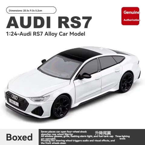 Audi RS7 1/24 Scale Diecast Model Car Metal Alloy Vehicle — Black — view 5