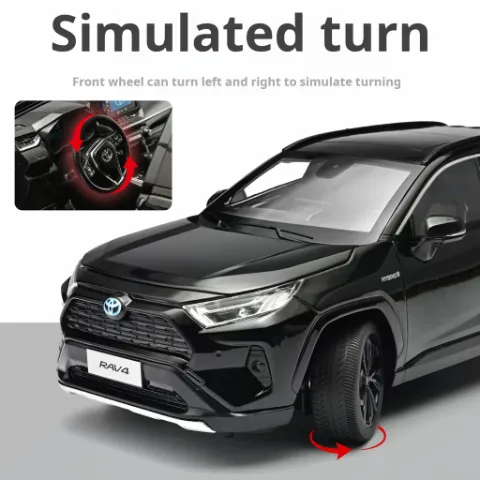 Toyota Rav4 2023 Diecast Model Car 1:18 Scale — Black — view 5