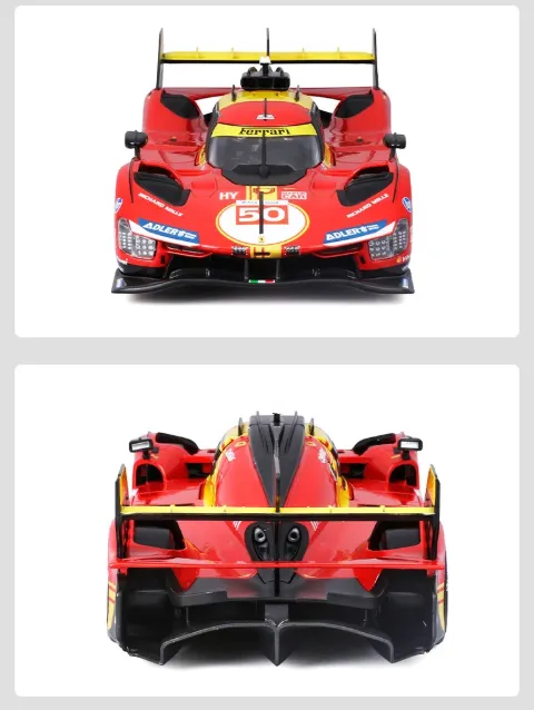 Ferrari Le Mans 499P Diecast Model 1/24 Scale Yellow — Yellow — view 3