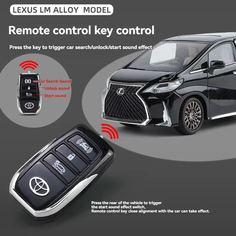 Lexus LM 300H Diecast Model 1/24 Scale With Remote Key — Black