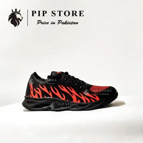 Men Rubber Joggers Red Fire Design Sizes 39 to 44 — 39 — view 3