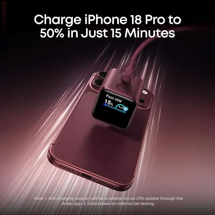 Anker Nano Charger 45W with Smart Display and USB-C Cable — view 2